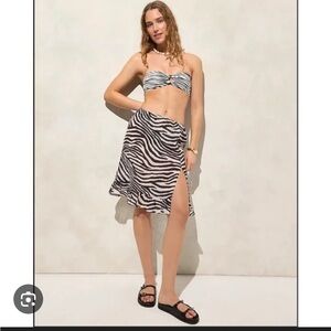 J. Crew Crinkled ruffle trim skirt in zebra print